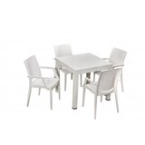 Hanah home baštenski set rattan 80x80 small lux masa takimi white | ePonuda.com