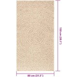  Tepih ZIZUR bež 80 x 150 cm s izgledom jute unutarnji i vanjski | Eponuda.com