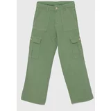 Guess Otroške bombažne hlače zelena barva