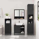  3-dijelni set kupaonskog namještaja crni od konstruiranog drva | shoptok.hr