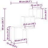 vidaXL Stenske police v obliki kocke starinski les 68x15x68cm inž. les | Shoptok.si