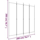 Sobna pregrada s 4 panela smeđa 200 x 200 cm od tkanine | Eponuda.ba