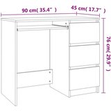  Radni stol crni 90 x 45 x 76 cm od iverice | shoptok.hr