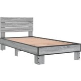 vidaXL Posteljni okvir siva sonoma 75x190 cm inženirski les in kovina, (21142502) Cene