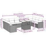  11-dijelni set vrtnih sofa od poliratana s jastucima smeđi | shoptok.hr