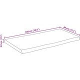 Stolna ploča 100x40x3,8cm od masivnog drva manga sa živim rubom | shoptok.hr