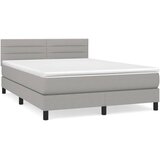 Krevet s oprugama i madracem svjetlosivi 140x190 cm od tkanine | shoptok.hr