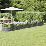 vidaXL Visoka greda iz prašno premazanega jekla 512x80x36 cm siva Cene