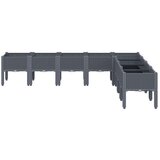  Vrtna sadilica s nogama siva 160 x 120 x 42 cm PP | shoptok.hr