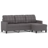  Trosjed s tabureom sivi 180 cm od umjetne kože | shoptok.hr