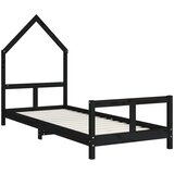  Okvir za dječji krevet crni 80 x 200 cm od masivne borovine | shoptok.hr