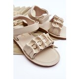 EVENTO Children's Sandals With Velcro Hearts Beige Havana | Shoptok.si