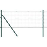 vidaXL Stebri za ograjo 52 kosov Zeleni Ø32 mm 120 cm Galvanizirano jeklo | Shoptok.si