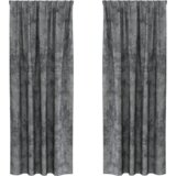  Zavjese od Samta 2 kom s džepom za šipku siva 245x140 cm | shoptok.hr