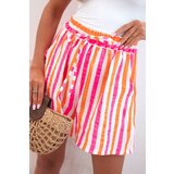 Kesi Włoski Women's Striped Cotton Shorts orange Cijene