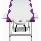 Furnova 3-conska zložljiva masažna miza aluminij bela in vijolična, (21919799) | Shoptok.si