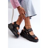 VINCEZA Women's Black Wedge and Platform Sandals in Eco Leather Triaola | Shoptok.si
