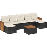  8-dijelni set vrtnih sofa od poliratana s jastucima crni | shoptok.hr