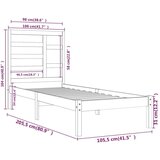  Za krevet od masivnog drva 100 x 200 cm | shoptok.hr