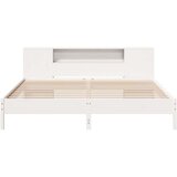 vidaXL Knjižna postelja brez vzmetnice bela 200x200 cm trdna borovina | Shoptok.si