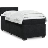 Krevet box spring s madracem crni za jednu osobu baršunasti | Eponuda.com