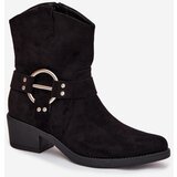 Boto Women's Cowboy Boots with Heel with Decorative Detail Black Halivine | Shoptok.si