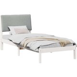  Kovinska posteljna konstrukcija z vzglavjem Bela in svetlo siva, (5000084478) | Shoptok.si