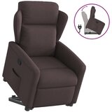  Naslonjač na podizanje tamnosmeđi od tkanine | shoptok.hr