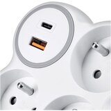 solight P106C-PD20 - Razdelnik sa 3x 16A utičnice + USB A+C brzi punjač 20W | Eponuda.com