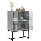  Bočni ormarić sa staklenim vratima boja betona 69 x 37 x 100 cm | shoptok.hr