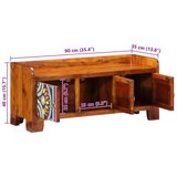  Klop za čevlje 90x35x40 cm Trd les akacije | Shoptok.si