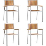 vidaXL 5-delni set za zunanjo jedilnico iz trdega akacijevega lesa, Zunanja jedilna miza 90x90x74,5 cm iz trdega akacijevega lesa, Zložljivi vrtni stoli, 4 kosa iz trdega akacijevega lesa in kovine | Shoptok.si