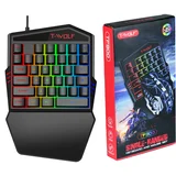 RGB LED računalna gaming tipkovnica za jednu ruku