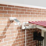  Skrovita tenda Crvena i bijela 500 × 350 cm Poliester i metal | shoptok.hr