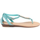 Shelvt Blue sandals with gold decoration | Shoptok.si