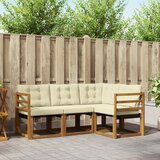  Set vanjskih sofa 4 kom. Prirodna i krem Smeđa 185 x 126,5 x 73 cm | Shoptok.si