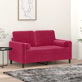  Ukrasni jastuci 2 kom crvena boja vina Ø15x50 cm baršunasti | shoptok.hr