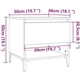 vidaXL Bočni stolić smeđa boja hrasta 50x46x50 cm konstruirano drvo | shoptok.hr