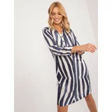 Fashion Hunters Navy blue simple dress with SUBLEVEL patterns