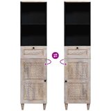 vidaXL Kopalniška omarica Bela 38 x 33.5 x 160 cm Trdna mangova les | Shoptok.si
