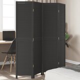 Furnova Paravan 4-delni črn trden les pavlovnije, (21929900) | Shoptok.si