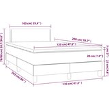  Krevet box spring s madracem LED crni 120 x 200 cm od tkanine | shoptok.hr