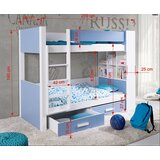 Molarem Home Drveni dječji krevet na kat Gaspar s ladicom i policom - bijeli - 190x90 cm - Bez madraca | shoptok.hr