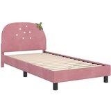  Otroški posteljni okvir z vznožjem Roza 80 x 200 cm Žamet, (5000104663) | Shoptok.si