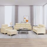  4-dijelni set sofa s jastucima krem od tkanine | shoptok.hr