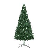 vidaXL Božično drevo z dekorativnimi lučmi Zelena 400 cm PVC | Shoptok.si
