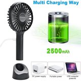 Generic Mini ročni prenosni ventilator, USB ročni osebni ventilatorji z polnilno baterijo, ročni ventilator s podnožjem 2500 mAh baterija 4 načini za domačo pisarno, spalnico in potovanja na prostem, (21126005) | Shoptok.si