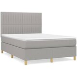 Maison Chic Box spring posteljni - Vzmetna postelja z vzmetnico svetlo siv 140x190 cm blago SL19379, (21894056) | Shoptok.si