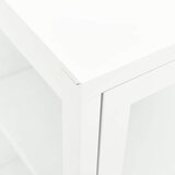  Komoda bijela 105 x 35 x 70 cm od čelika i stakla | shoptok.hr