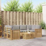  Set vanjskih sofa 7 kom. Bijela i svjetlosiva Poliester | shoptok.hr